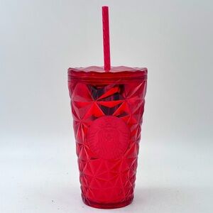 Starbucks Holiday Red Diamond Prism Cold Cup 16 oz Tumbler